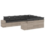vidaXL Set canapele de grădină cu perne 10 piese gri deschis poliratan vidaXL Set canapele de grădină cu perne 10 piese gri deschis poliratan
