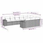 vidaXL Set canapele de grădină cu perne, 10 piese, maro, poliratan