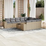 vidaXL Set canapele de grădină cu perne, 11 piese, bej, poliratan vidaXL Set canapele de grădină cu perne, 11 piese, bej, poliratan