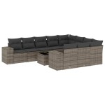 vidaXL Set canapele de grădină cu perne, 11 piese, gri, poliratan vidaXL Set canapele de grădină cu perne, 11 piese, gri, poliratan