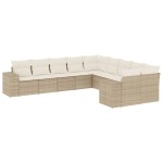 vidaXL Set canapele de grădină cu perne, 10 piese, bej, poliratan