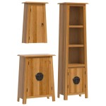 vidaXL Set mobilier de baie, 3 piese, lemn masiv de pin vidaXL Set mobilier de baie, 3 piese, lemn masiv de pin