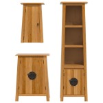 vidaXL Set mobilier de baie, 3 piese, lemn masiv de pin vidaXL Set mobilier de baie, 3 piese, lemn masiv de pin