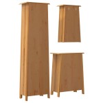 vidaXL Set mobilier de baie, 3 piese, lemn masiv de pin vidaXL Set mobilier de baie, 3 piese, lemn masiv de pin