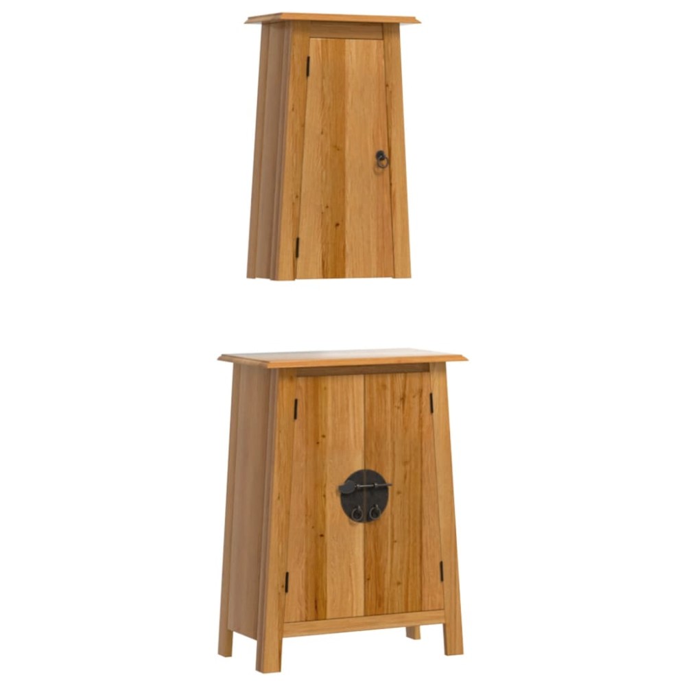 vidaXL Set mobilier de baie, 2 piese, lemn masiv de pin