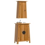vidaXL Set mobilier de baie, 2 piese, lemn masiv de pin vidaXL Set mobilier de baie, 2 piese, lemn masiv de pin