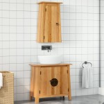 vidaXL Set mobilier de baie, 2 piese, lemn masiv de pin vidaXL Set mobilier de baie, 2 piese, lemn masiv de pin