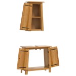 vidaXL Set mobilier de baie, 2 piese, lemn masiv de pin vidaXL Set mobilier de baie, 2 piese, lemn masiv de pin