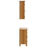 vidaXL Set mobilier de baie, 2 piese, lemn masiv de pin vidaXL Set mobilier de baie, 2 piese, lemn masiv de pin