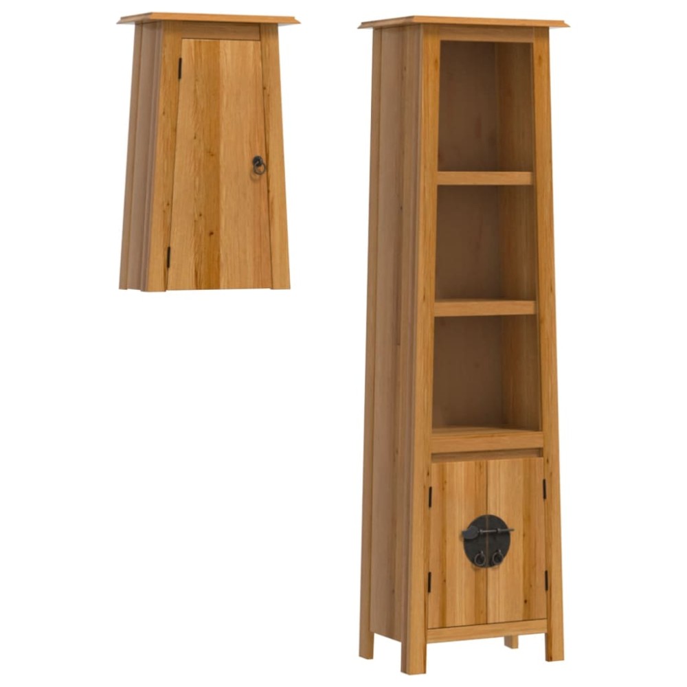 vidaXL Set mobilier de baie, 2 piese, lemn masiv de pin