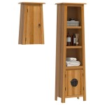 vidaXL Set mobilier de baie, 2 piese, lemn masiv de pin
