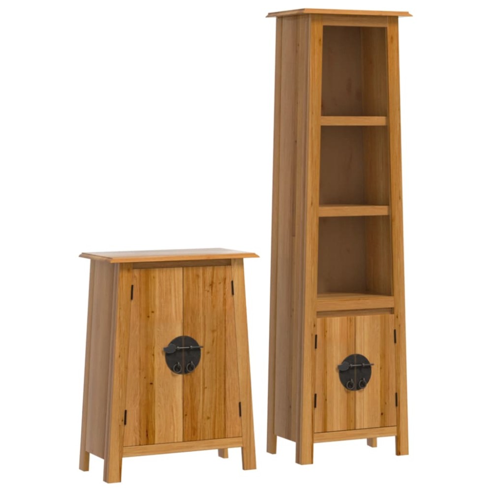 vidaXL Set mobilier de baie, 2 piese, lemn masiv de pin