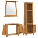 vidaXL Set mobilier de baie, 3 piese, lemn masiv de pin vidaXL Set mobilier de baie, 3 piese, lemn masiv de pin