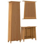 vidaXL Set mobilier de baie, 3 piese, lemn masiv de pin vidaXL Set mobilier de baie, 3 piese, lemn masiv de pin