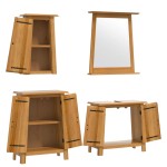 vidaXL Set mobilier de baie, 4 piese, lemn masiv de pin