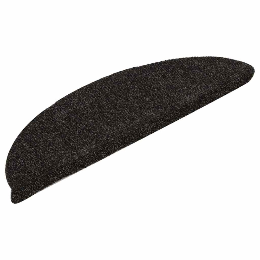 vidaXL Covorașe pentru scări autoadezive, 15 buc., 65x21x4 cm, maro închis, semirotunde, mari