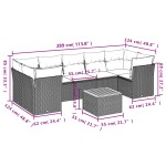 vidaXL Set mobilier de grădină cu perne, 8 piese, negru, poliratan