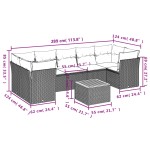 vidaXL Set mobilier de grădină cu perne, 8 piese, negru, poliratan vidaXL Set mobilier de grădină cu perne, 8 piese, negru, poliratan