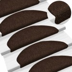 vidaXL Covorașe pentru scări autoadezive, 15 buc., 65x21x4 cm, maro, semirotunde, mari vidaXL Covorașe pentru scări autoadezive, 15 buc., 65x21x4 cm, maro, semirotunde, mari