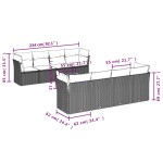 vidaXL Set mobilier de grădină cu perne, 9 piese, negru, poliratan vidaXL Set mobilier de grădină cu perne, 9 piese, negru, poliratan