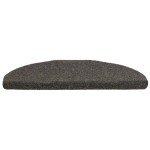 vidaXL Covorașe pentru scări autoadezive, 15 buc., 65x21x4 cm, antracit, semirotunde, mari