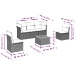 vidaXL Set mobilier grădină cu perne, 6 piese, gri, poliratan