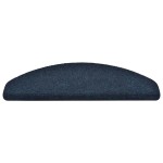 vidaXL Covorașe autoadezive pentru scări, 15 buc., 65x21x4 cm, bleumarin, semirotunde, mari