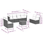 vidaXL Set mobilier de grădină cu perne, 9 piese, negru, poliratan vidaXL Set mobilier de grădină cu perne, 9 piese, negru, poliratan