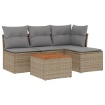 vidaXL Set canapele de grădină cu perne, 5 piese, bej, poliratan vidaXL Set canapele de grădină cu perne, 5 piese, bej, poliratan