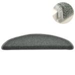 vidaXL Covorașe pentru scări, 15 buc., 56x17x3 cm, verde închis, semirotunde