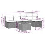 vidaXL Set mobilier grădină cu perne, 6 piese, gri, poliratan vidaXL Set mobilier grădină cu perne, 6 piese, gri, poliratan