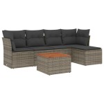 vidaXL Set mobilier grădină cu perne, 6 piese, gri, poliratan vidaXL Set mobilier grădină cu perne, 6 piese, gri, poliratan
