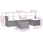 vidaXL Set mobilier grădină cu perne, 6 piese, gri, poliratan vidaXL Set mobilier grădină cu perne, 6 piese, gri, poliratan