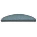 vidaXL Covorașe pentru scări, 15 buc., 56x17x3 cm, albastru marin, semirotunde