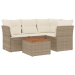 vidaXL Set canapele de grădină cu perne, 5 piese, bej, poliratan vidaXL Set canapele de grădină cu perne, 5 piese, bej, poliratan