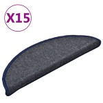 vidaXL Covorașe pentru scări, 15 buc., 56x17x3 cm, gri închis și albastru, semirotunde vidaXL Covorașe pentru scări, 15 buc., 56x17x3 cm, gri închis și albastru, semirotunde