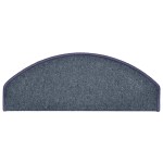 vidaXL Covorașe pentru scări, 15 buc., 65x24x4 cm, gri închis și albastru, semirotunde, mari