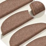 vidaXL Covorașe pentru scări, 15 buc., 56x17x3 cm, maro, semirotunde vidaXL Covorașe pentru scări, 15 buc., 56x17x3 cm, maro, semirotunde
