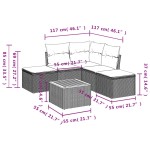 vidaXL Set mobilier grădină cu perne, 6 piese, gri, poliratan vidaXL Set mobilier grădină cu perne, 6 piese, gri, poliratan