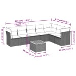 vidaXL Set mobilier de grădină cu perne, 8 piese, negru, poliratan vidaXL Set mobilier de grădină cu perne, 8 piese, negru, poliratan