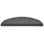 vidaXL Covorașe pentru scări, 15 buc., 56x17x3 cm, gri închis, semirotunde