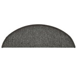 vidaXL Covorașe pentru scări, 15 buc., 56x17x3 cm, gri închis, semirotunde