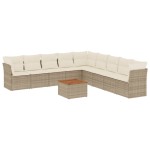 vidaXL Set canapele de grădină cu perne, 10 piese, bej, poliratan