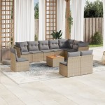 vidaXL Set canapele de grădină cu perne, 11 piese, bej, poliratan vidaXL Set canapele de grădină cu perne, 11 piese, bej, poliratan
