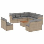 vidaXL Set canapele de grădină cu perne, 12 piese, bej, poliratan vidaXL Set canapele de grădină cu perne, 12 piese, bej, poliratan