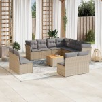 vidaXL Set canapele de grădină cu perne, 12 piese, bej, poliratan vidaXL Set canapele de grădină cu perne, 12 piese, bej, poliratan