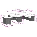 vidaXL Set canapele de grădină cu perne, 11 piese, negru, poliratan vidaXL Set canapele de grădină cu perne, 11 piese, negru, poliratan