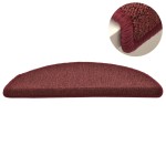 vidaXL Covorașe pentru trepte scară, 15 buc., roșu, 56x17x3 cm