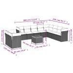 vidaXL Set canapele de grădină cu perne, 11 piese, bej, poliratan