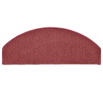 vidaXL Covorașe pentru scări, 15 buc., 65x24x4 cm, semirotunde, bordeaux, mari